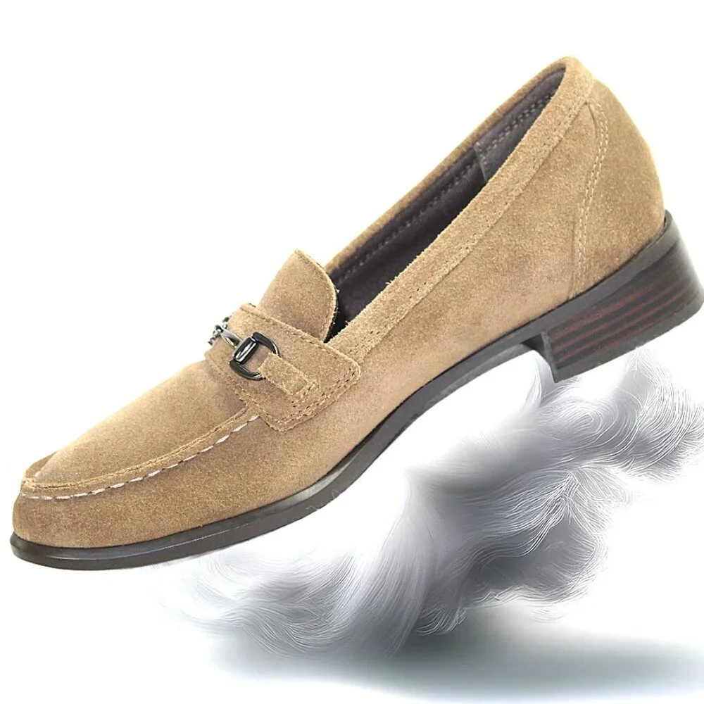 Munro Gryffin Toasted Sesame Leather Suede Horse Bit Slip-on Loafer, Size 8 (N)